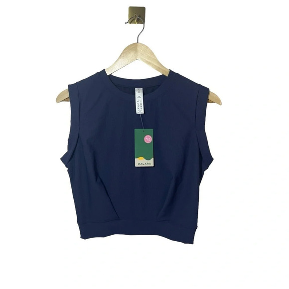 NWT Halara Patitoff Flow Crew Neck Sleeveless Cropped Yoga Tank Inkling Size S - Picture 7 of 12